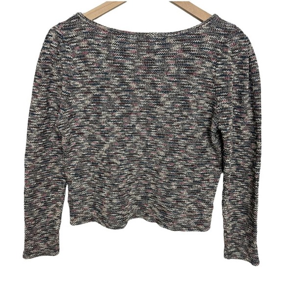 Madewell Top Size XS Multicolored Knit Pleated Puff Shoulders Long Sleeve - Picture 5 of 8